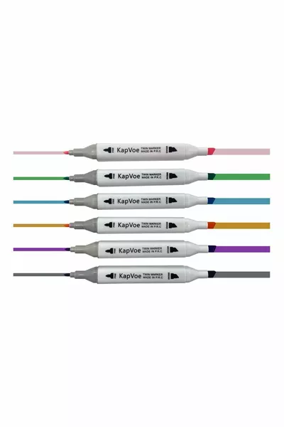 -Piece Double-Ended Touch Marker Art Design Kurecolor Twin Marker Pen Set with Portable Case