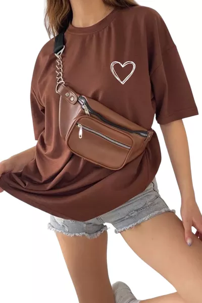 Heart Print Unisex Oversized T-Shirt