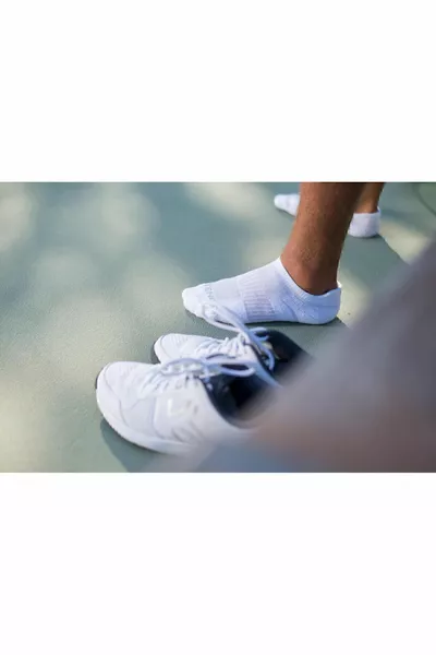 Chaussettes de tennis Artengo - Chaussette courte - Unisexe - Lot de 3 paires - Blanc - 