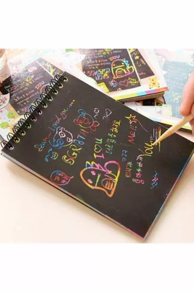 Magic Notebook Black Page  Scratch Notebook - 1 Piece