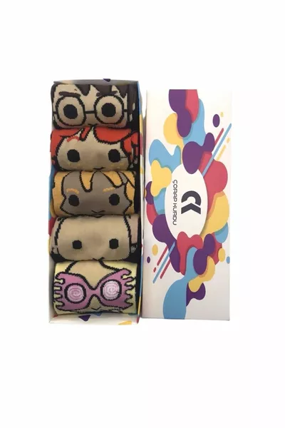 جوارب ملونة بنمط شخصيات هاري بوتر، مجموعة من 5