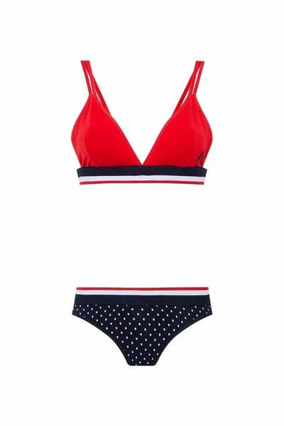 Women's White Polka Dot Bustier and Shorts Set