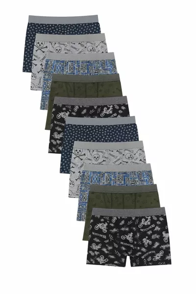 بوكسر رجالي قطن مرن بنقوش، عبوة من 