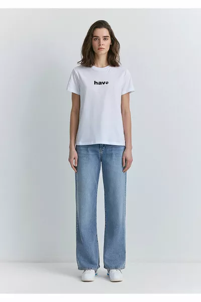 Air Printed White T-Shirt Regular Fit / Standard Cut 