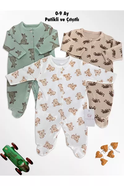 Exotic % Natural Cotton Special Fabric 3-Piece Baby Romper Tog - 1.0 4 Seasons  Months (BOY/GIRL)