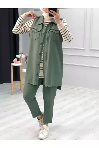 Ensemble triple gilet Mint pour hijab