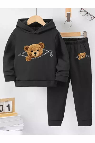 ZIP-UP PRINTED UNISEX COTTON CHILDREN'S TRACK SUIT TOP AND BOTTOM CODE: