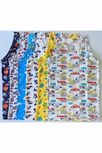 Boys' Colorful Stretch Cotton Tank Top (6 PCS)