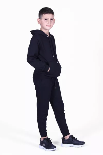 Мъжки детски спортен комплект 3 части с прав кенгурски джоб