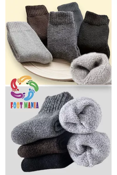 Set di 5 calze da uomo spesse invernali (ASSORBENTI DI CALORE)