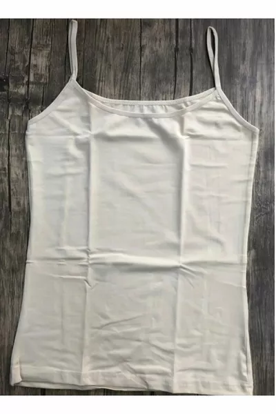 Spaghetti-Träger-Top 3er Sparpaket Hochwertig und Günstig mit Lycra in Weiß, Schwarz und Nude