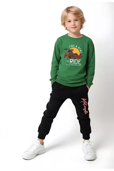 3-Piece Boys' Printed Crew Neck Pajama Set