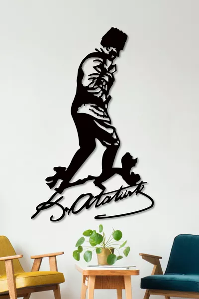 Atatürk Kocatepe Ondertekende Decoratieve Zwarte Metalen Wandpaneel 1,5 Mm Dikte