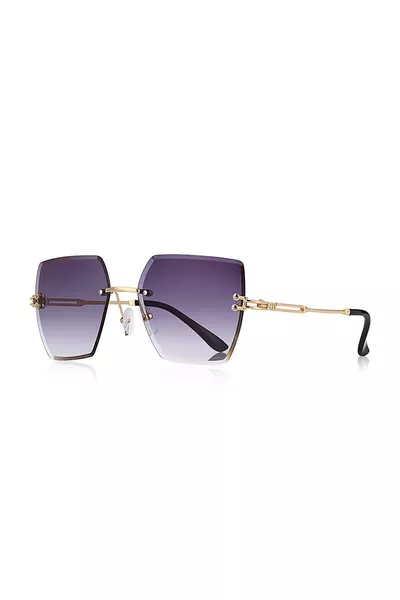 نظارة شمسية نسائية بموديل كريستال متعددة الألوان معدن أسود رقم: 4