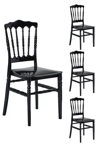 4 كراسي ميراي سوداء / شرفة-حديقة-مطبخ