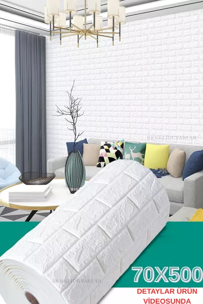 Self-Adhesive Wall Panel White 3D Decorative Flexible Wallpaper Cover Foam Panel