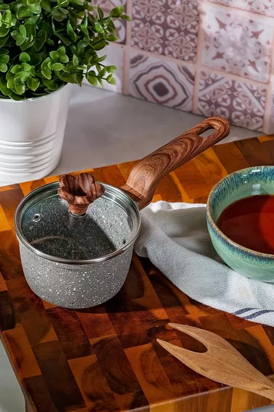 Donker Zilver Biograniet Mini Sauspannetje  cm