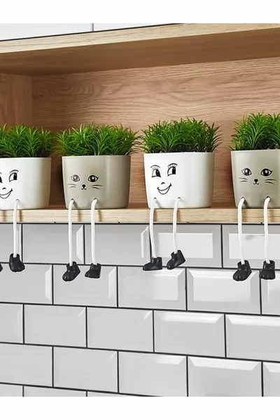 Linaline Dekorative 2er-Set Schwingende Künstliche Blumen mit Standfuß - Tisch-/Wohnungs-/Bürodekoration