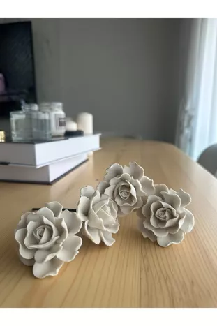 Set van 4 bloemensteenhouders van natuurlijk bamboestokje met extra geur