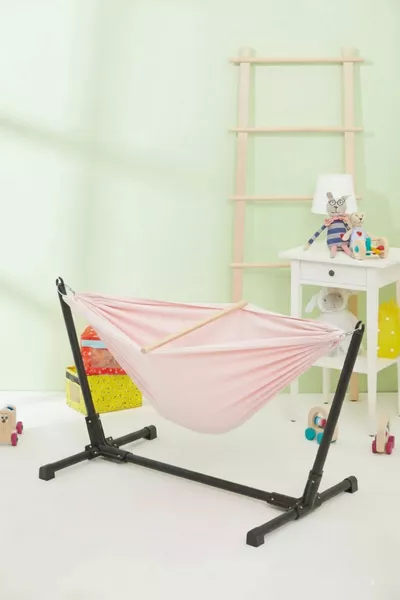Stantlı Kayık Hamak Bebek Hamak Beşik (Fuşya)