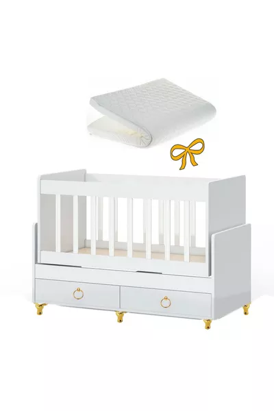 Minigold Бебешко легло люлка, което се люлее и е за до майка, с подарък матрак