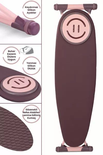 Doğrular Perilla Premium Ütü Masası Pembe Mürdüm