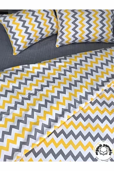Parure de lit simple en coton luxueux avec motif zigzag