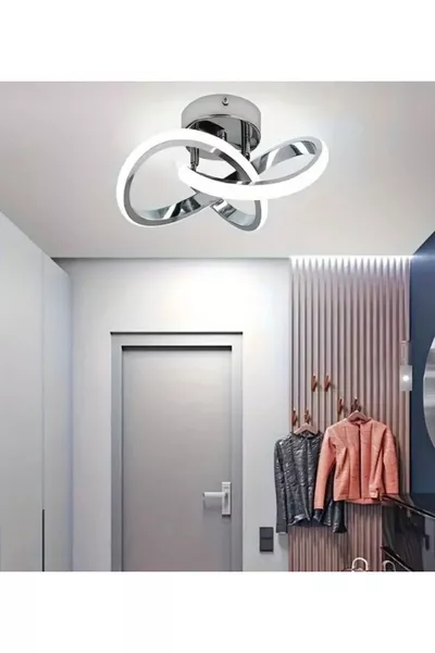 متجر Lzy Avize مصباح سقفي حديث بتصميم فردي، كروم، إضاءة بيضاء LED للردهة، المطبخ، وغرفة المعيشة