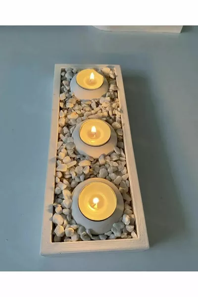 Съд с поставка за свещи, декоративен (СВЕЩИ НЕ СА ВКЛЮЧЕНИ)