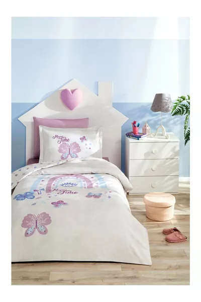 Комплект чаршаф с ластик и единично спално бельо Magical Time