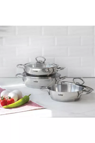 ENSEMBLE DE 6 PIÈCES DE POÊLES SILVER CELİK