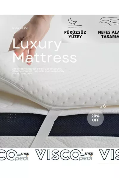 % Visco Monopezzo, Materasso Dormi Pad (medio morbido) di 7 cm di spessore, 2 Federe