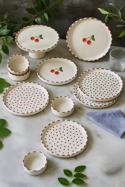 Набор для завтрака Cherry Stackable на 6 персон,  предметов - Тарелка для подачи с вишней