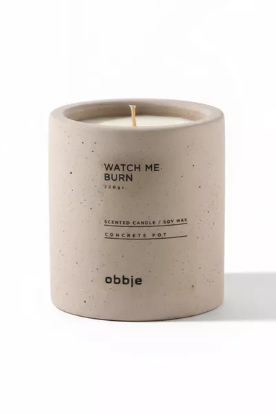 Amber Geurkaars, Decoratieve Betonkaars, Verticale Vorm Enkel Lont