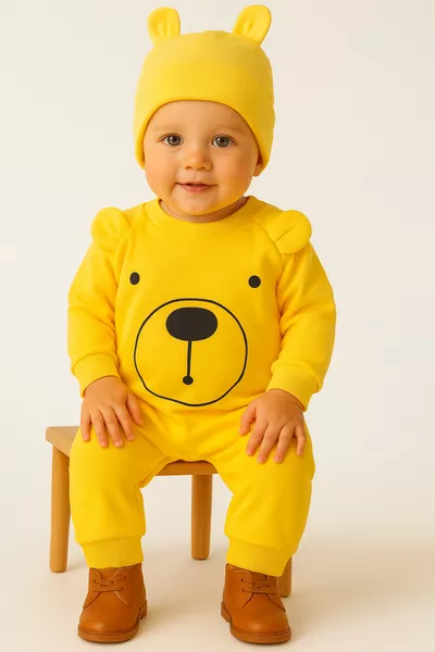 Babypak met hoed en glimlachend gezicht