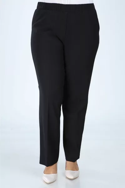 Elastic Waist Plus Size Women's Fabric Pants