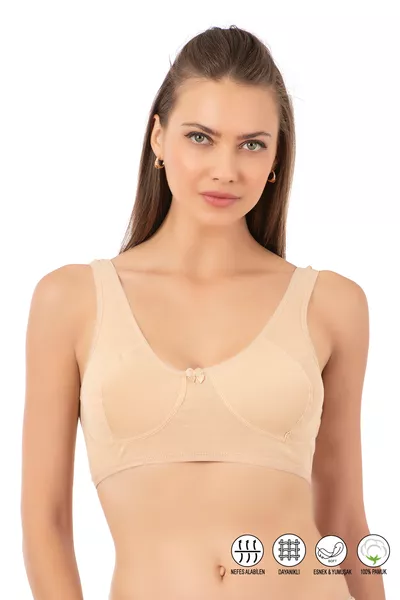 Özkan  Дамски потник от % памук с рипс, без подплънки, без тел, с дебели презрамки, половин дължина