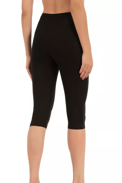 أوزكان  نساء % قطن مع ليكرا قماش سوبرم مرن مريح ناعم كابري تايتس تحت الركبة