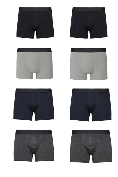 Men's 8-Pack Premium Black-Grey-Navy-Smoke Stretch Boxer