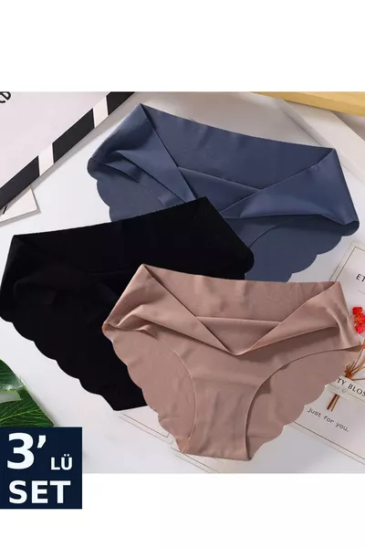 Ensemble de 3 culottes sans couture véritable coupe au laser, culotte sans couture, culotte qui ne laisse pas de marques