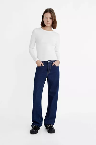 Long sleeve t-shirt with corduroy