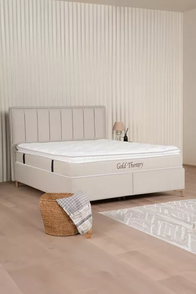 Gold Therapy Storage Base Beige (HEADBOARD AND MATTRESS NOT INCLUDED)