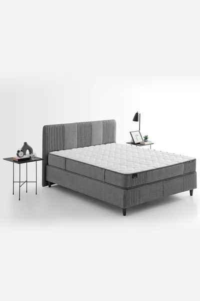 Wool Sense Bed - Base - Headboard Set - Dark Gray