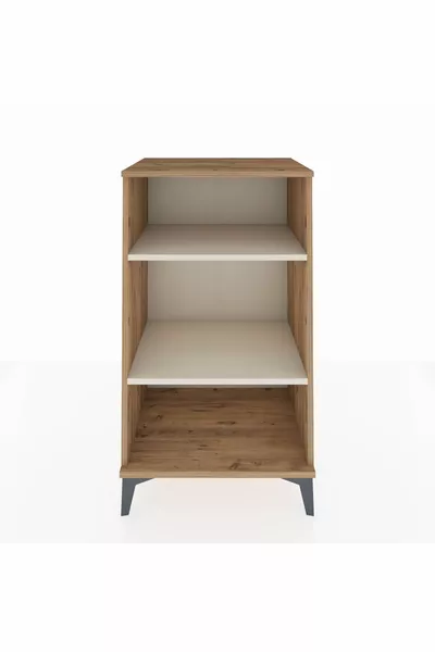 خزانة جانبية هايبرين بأرفف مزدوجة من خشب الصنوبر وحجر العقيق