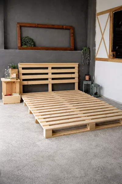 Palet Yatak Çift Kişilik Ahşap Renk Ölçü Seçenekli