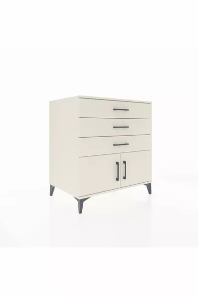 خزانة كرونوس رف واحد 3 أدراج و2 أبواب، لون حجر القمر