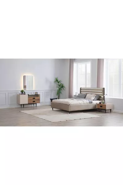 Slaapkamer Set met Bed en Aqua Afwerking