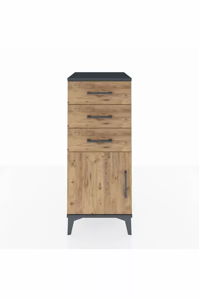 خزانة هايبرون بدرج واحد مع رف واحد ودرج ثلاثي وباب واحد، أنترسايت-صنوبر