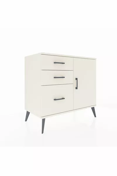 خزانة هايبرون بروفية رف واحد، 3 أدراج، باب واحد، حجر القمر-حجر القمر