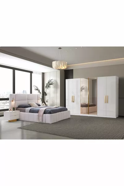 Ensemble de chambre à coucher Dicle en MDF % | Livraison et installation gratuites